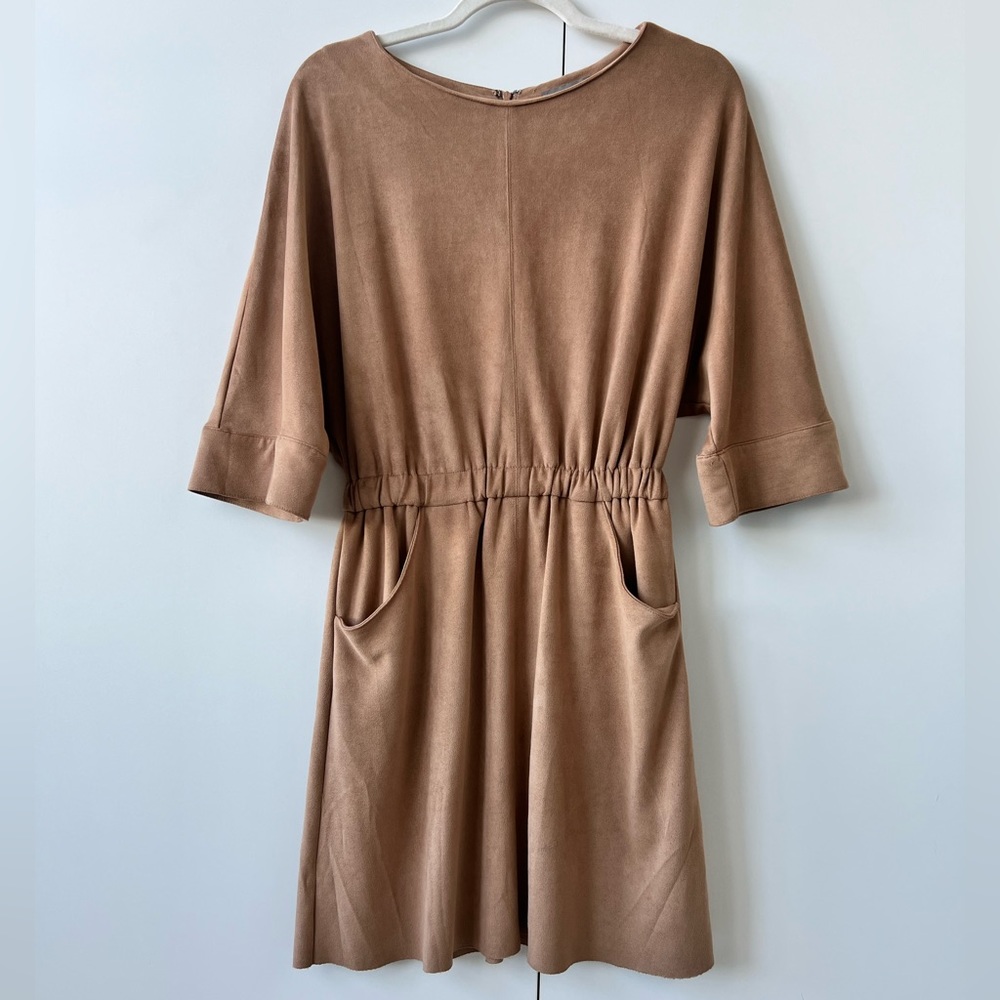 Another Love tan suede dress